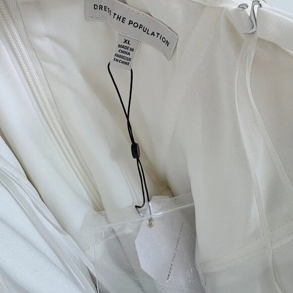 Dress The Population Viviana Silver Sequin Strapless Sheath Cocktail Dress Sz XL - Picture 12 of 14